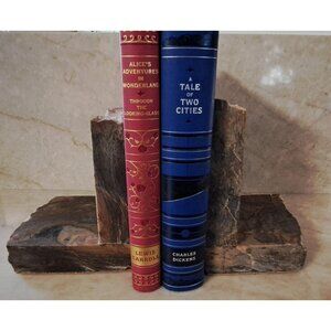 Natural Stone Bookends-Magma Red Granite